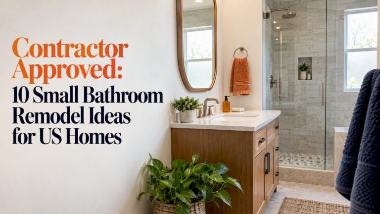 Compact remodeled bathroom with practical storage