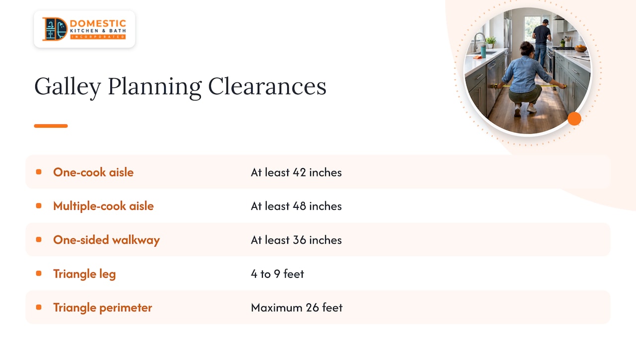Kitchen aisle and work triangle measurements